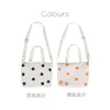 Sacs à bandoulière Toile Fourre-tout Sacs à main et sacs à main pour femmes 2024 Mode Filles Femelle Shoppers Casual Couleur unie Pois Simple Bandoulière