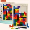 Inteligence Toys 3D drewniana łamigłówka Kolor Kształt Kształtne Gry mózgowe dla dzieci drewniane puzzle zabawki tangrams dzieci 24327