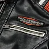 Veste de moto vintage pour hommes 2023 Hommes Fi Nouveau Biker Veste en cuir Mâle Broderie Bomber Manteau Hiver Polaire Pu Pardessus n41v #