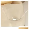 Pendanthalsband Sier Halsband Fashion Personlighet Cat Simple Lovely Animal ClaVicle Chain Boutique Gift Drop Delivery Jewelry Pendan Ott7C