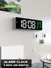 Skrivbordsklockor digital väggklocka stor LED -skärmtemperatur och fuktighet Display Elektronisk väckarklocka Hemdekoration 12/24 timmar Desktop Clock24327