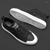Casual Shoes Genuine Leather Men High Top Footwear Fashion Street Style Black White Mens Big Size 45 KA4326