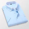 Mäns avslappnade skjortor 2024 Slim-Fit kortärmad klänningskjorta för bröllopskläder och mer-järnfri med foder i M-5XL-storlekar