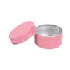 30 ml rosa skruvstopp runda aluminium tennburk med skruvlock, läppbalsam tennbehållare tomma resor kosmetiska prov tennburkar diy behållare