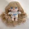 Image réelle de poupée en coton de 20 cm, cheveux bouclés colorés à la mode, perruque bouclée à haute température, longue couverture de perruque bouclée pour cosplay de cercle de tête de 33 à 36 cm