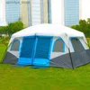 Tents and Shelters Glamping Tourism Large Outdoor Camping Family Tent 6 8 10 12 Person Beach Rain and UV Protection 2 Guestrooms24327