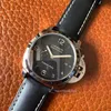 Panerrais Sapphire Glass 47mm 16mmファーストレイヤーオリジナルピンバックル自動機械付き牛ひもストラップ