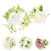 Decorative Flowers Wrist Flower Corsage Wedding Wristband Couple Boutonniere Bride Dress Bracelets Decorations For Ceremony