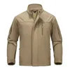 Magcomsen automne hommes veste imperméable 6 poches Softshell doublé polaire randonnée veste coupe-vent vêtements d'extérieur 68W6 #