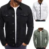 Mannen Vintage Denim Jas Herfst Winter Butt Effen Kleur Tops Jas All-Match Fi Casual Denim Jas Chaquetas hombre d5mr #