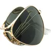 Hoogwaardige metalen frame Vintage Pilot opvouwbare zonnebril Dames Merk Designer Mannen Rijden Opvouwbare Gradiënt 3479 Gafas zonnebril