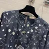 24 early spring new arrival starry sky printed dress loose fit advanced casual slim dress