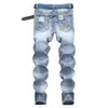 Denim Jeans Distred Moyen Barbe Effet Casual Fi Pantalon Plus Taille Hommes Rétro Hip Hop Party Street Grande Taille 40 42 J4kk #