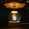 Decorative Figurines 6cm 3D Crystal Ball Planet Night Light Laser Engraved Solar System Globe Astronomy Birthday Gift Home Desktop