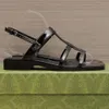 WOMENS SLIM HORSEBI FLAT SANDAL black leather sandals luxury sandal Brand Sandals noble Sandals has been redesigned through lens Silver toned hardware 35 42