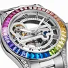 Davena 61609 Diamond Watches Men Luxury 5A CZ Multicolor Watch Diamond Watches Män lyx