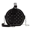 Sacs à bandoulière marque petit Rivet rond sacs à main femmes haute qualité en cuir PU Lingge Sac mignon fille messager femme Sac Bolsa