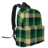 Zaino scozzese verde texture borse per laptop da uomo di grande capacità High School Teen College Girl Student Mochila