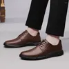 Freizeitschuhe 2024 Herren Kleid Leder Slip On Echte Schnürung Oxford Business Männliche Schuhe Spitzschuh