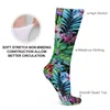 Damen-Socken, Blumenblätter, Frühling, tropische Fes, lustiger Dschungel-Druck, Strümpfe, Retro, warm, weich, bedruckt, Skateboard, rutschfest