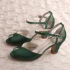 Модельные туфли, большая скидка, темно-зеленые босоножки на блочном каблуке для свадебной вечеринки, летние размеры 41 42