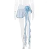 Юбки Apprabant, дизайн с цветочным галстуком, мини-юбка контрастного цвета, приталенный крой, асимметричный вырез с краем листа лотоса, короткая завернутая бедра