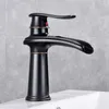 Bathroom Sink Faucets Toilet Waterfall Faucet Black Single Handle Brass Hole Basin And Cold Water
