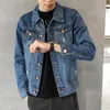 denim Jackets Man Casual Slim Jeans Coat for Men Butt Blue Worn Blazer Short Board Korea Korean Popular Clothes Original G 49iJ#