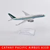 JASON TUTU 16 cm Cathay Pacific Airbus A350 Vliegtuig Model Vliegtuig Vliegtuigen Diecast Metaal 1400 Schaal Vliegtuigen Drop 240319