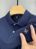 Мужские поло, хлопковая двухцветная рубашка-поло с вышивкой, футболка с короткими рукавами и лацканами, летняя элитная повседневная деловая рубашка