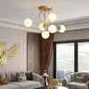 천장 조명 황금빛 가벼운 고급 유리 공 램프 간단한 창조적 거실 마스터 침실 식당 북유럽