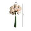 Dekorativa blommor 27 huvuden konstgjorda falska rosen Silk Flower Bouquet för bröllop hemrum Dekorbord Centerpiece Peony Peony