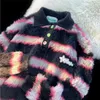 Neue Herbst und Winter Mohair Lose Frauen Pullover Y2k Tops Gothic Pullover Retro Paar Pullover Gestreiften Pullover Frauen Tops