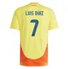 3XL 4XL 2024 Colombia Away Soccer Jerseys Valderrama FALCAO JAMES Home 24 25 Colombia Football Shirt CUADRADO National Team Men Kids Kit Camiseta De Futbol