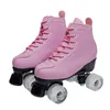 Роликовые коньки для женщин и девочек, фиолетовые, 2 двухрядные, 4 колеса, обувь для катания на коньках, кроссовки из искусственной кожи со скольжением Quad, тренировочные 231128
