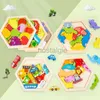 Intelligens Toys Montessori Children Wood Cartoon 3D Puzzle Creative Games Jigsaw för barnutvecklingsutbildningsleksaker 24327