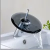 Grifos de cocina, grifo de cobre, lavabo con orificio de vidrio de una sola manija, grifo de agua redondo de arte creativo para baño con manguera de 1/2