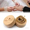 Party Decoration QX2E Personalized Engraving Rustic Wedding Wooden Ring Box Jewelry Trinket Storage Co