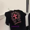 T-shirt Chromms Hearts Designers de haute qualité pour femmes et hommes Printemps Été Nouvelle étiquette en cuir Sweet Cross Sanskrit imprimé à manches longues avec un vrai logo A7SX