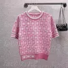 24ss hoge kwaliteit designer trui voor vrouwen brief jacquard gebreide trui t-shirt korte mouwen vrouw high-end kleurcontrast mode zomer top