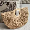 Woven Hobo Shoulder Bag Lady Clutch Designer Handbag Axillary Pouch Letter Embroidery Women Clutch Pouch High Quality Summer Straw Weaving Beach Bag Purse