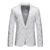 Chaqueta de Traje Ajustada a la moda para hombre ، esmoquin ajustado informal ، blazer floral jacquard ، chal de solapa ، traje de boda ، fiesta graduac g380#