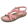 Trendige große Damen-Sandalenschuhe, böhmische Strandsandalen, Diamant-flache Schuhe, schwarze Flip-Flop-Flops für Damen, Sandalen mit Absätzen 240228