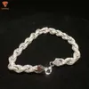 Lifeng smycken 8mm rep vänder armband S925 Sterling Silver Micro Inlaid Full Diamond Twist Rope Chain Armband