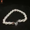 Lifeng Jewelry 8mm Rope Twists Bracelet S925 Sterling Silver Micro Inlaid Full Diamond Twist Rope Chain Bracelet