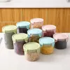 Garrafas de armazenamento 2 tamanhos anel selado manter fresco recipiente claro caixa de cozinha cor diferente vasilha de alimentos transparente