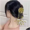 Grampos de cabelo barrettes feminino hairpin pendurado borlas varas acessórios hanfu entrega gota jóias hairjewelry ot5cf