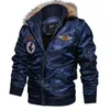 Winter Bomberjacke Männer Windbreaker Dicke Fleece Armee Militärische Motorradjacke Herren Pilotjacke Mantel Outwear Plus Size 3XL F6UW#