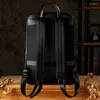 Backpack Genuine Leather Men's Business Cowhide Large Capacity Computer Bag Travel Motorcycle Riding Backpacks For Men Black