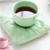 Tasses soucoupes transfrontalières Design créatif Macaron couleur oreiller sac forme tasse à café crème glacée Style nordique Texture céramique